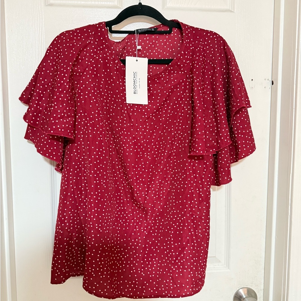 BloomChic Red Polka Dot Blouse